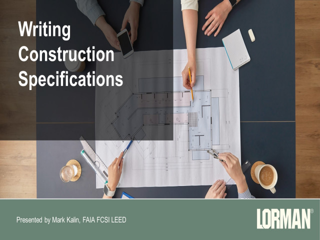 Writing Construction Specifications