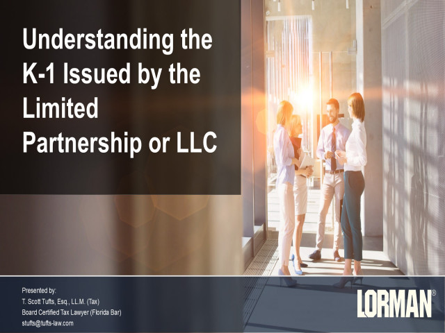 Schedule K-1 for Limited Partnerships and LLCs