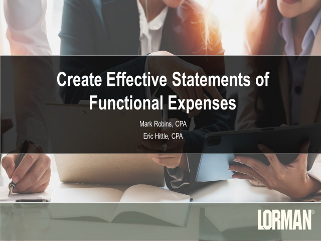 Create Effective Statements of Functional Expenses