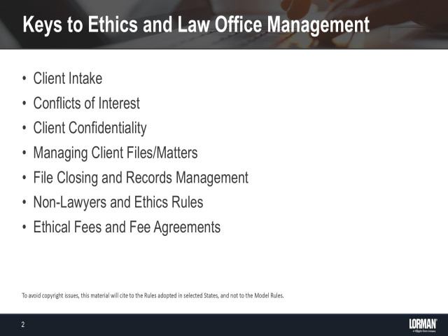 Ethics and Law Office Management for Paralegals