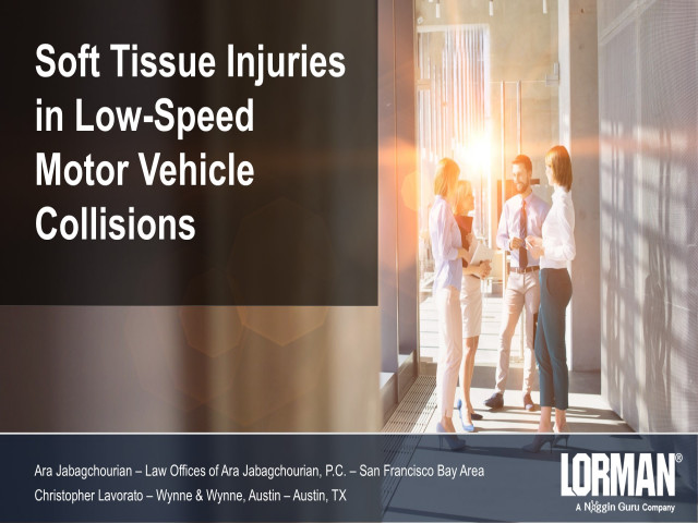 Soft Tissue Injuries in Low-Speed Motor Vehicle Collisions