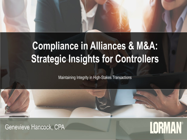 Controllership Compliance Skills: Alliances and M&A