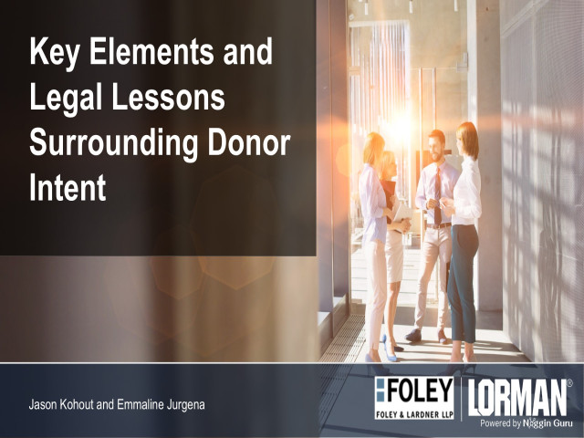 Key Elements and Legal Lessons Surrounding Donor Intent