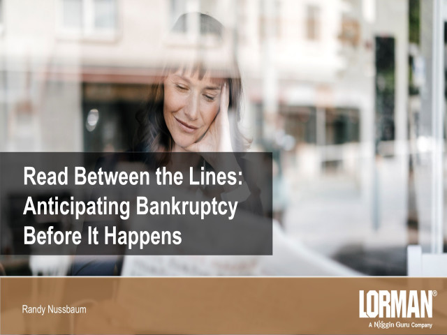 Read Between the Lines: Anticipate Bankruptcy Before It Happens