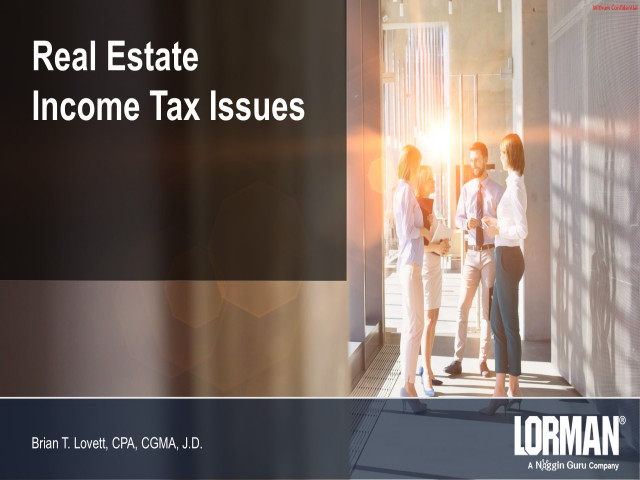 Real Estate Income Tax Issues