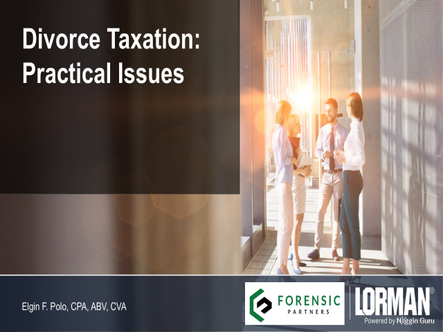 Divorce Taxation: Practical Issues