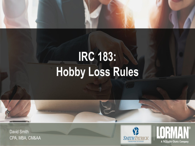 IRC Section 183 Hobby Loss Rules