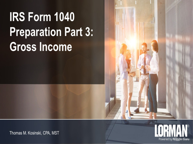 IRS Form 1040 Preparation: Gross Income