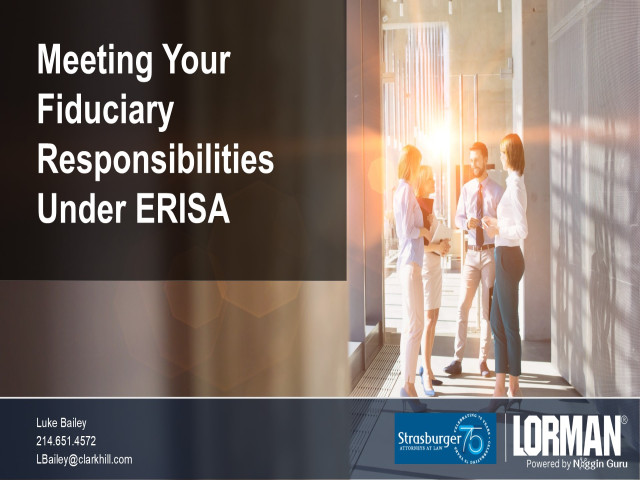 Meeting Your Fiduciary Responsibilities Under ERISA