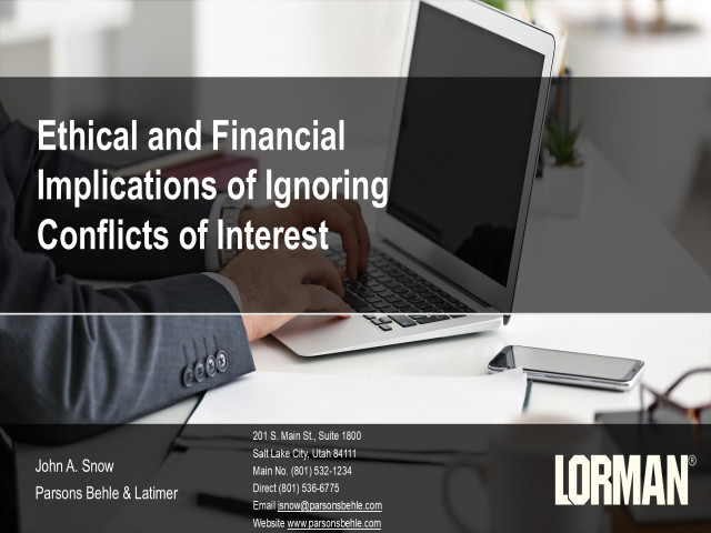 Ethical and Financial Implications of Ignoring Conflicts of Interest