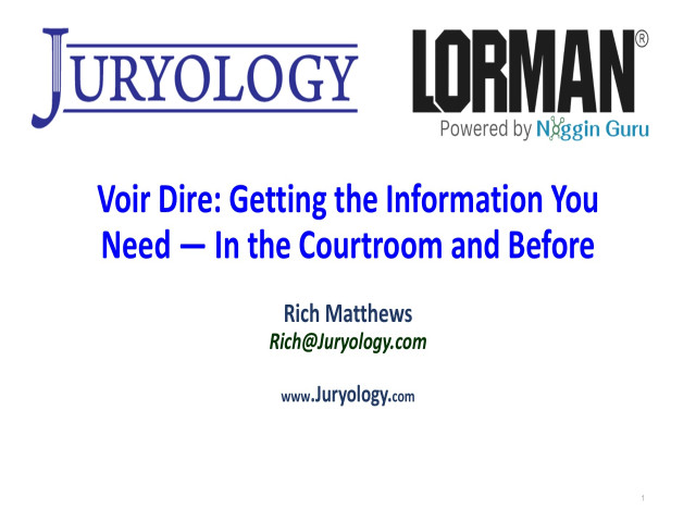 Voir Dire Best Practices