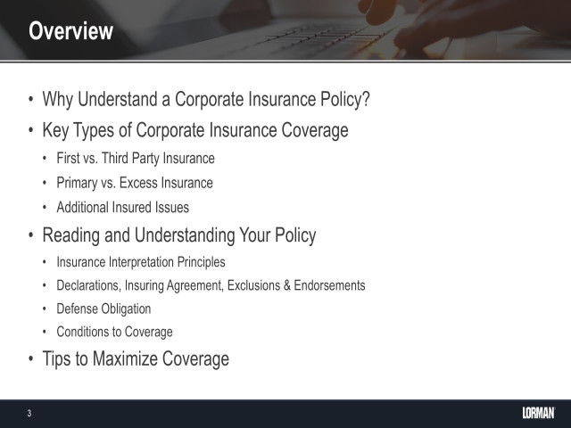 Reading and Understanding a Corporate Insurance Policy