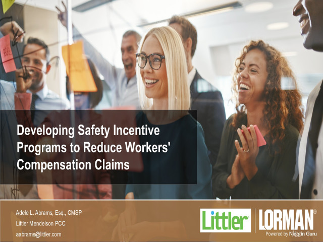 Developing Safety Incentive Programs to Reduce Workers' Compensation Claims