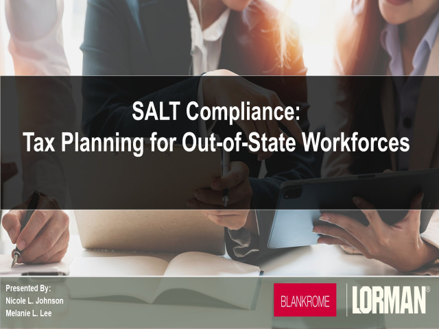 SALT Compliance: Tax Planning for Out-of-State Workforces