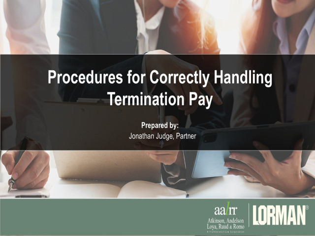 Procedures for Correctly Handling Termination Pay