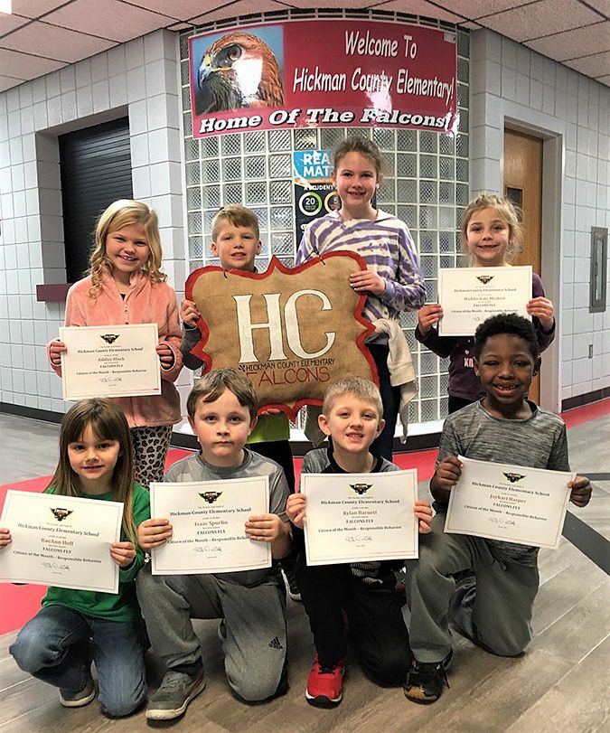 Hickman County Elementary School January Students of the Month
