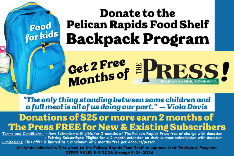 Pelican Rapids Food Shelf Backpack Program