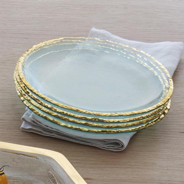 Annie Glass > Edgey > Salad Plate (Gold) Lewis Gifts
