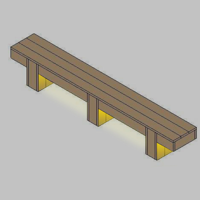 Downward Lit Teak Bench product page