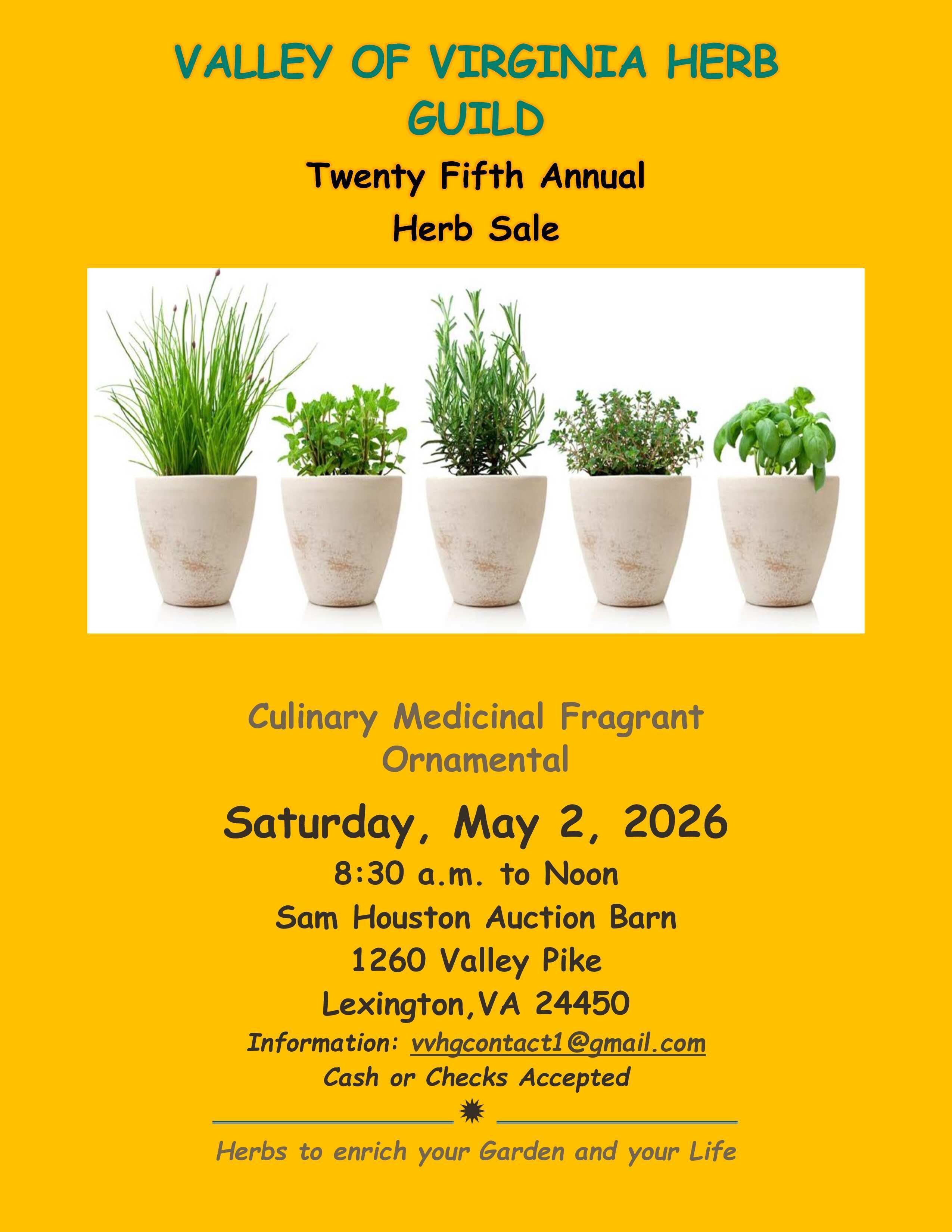 Valley of Virginia Herb Guild's 25th Annual Herb Sale