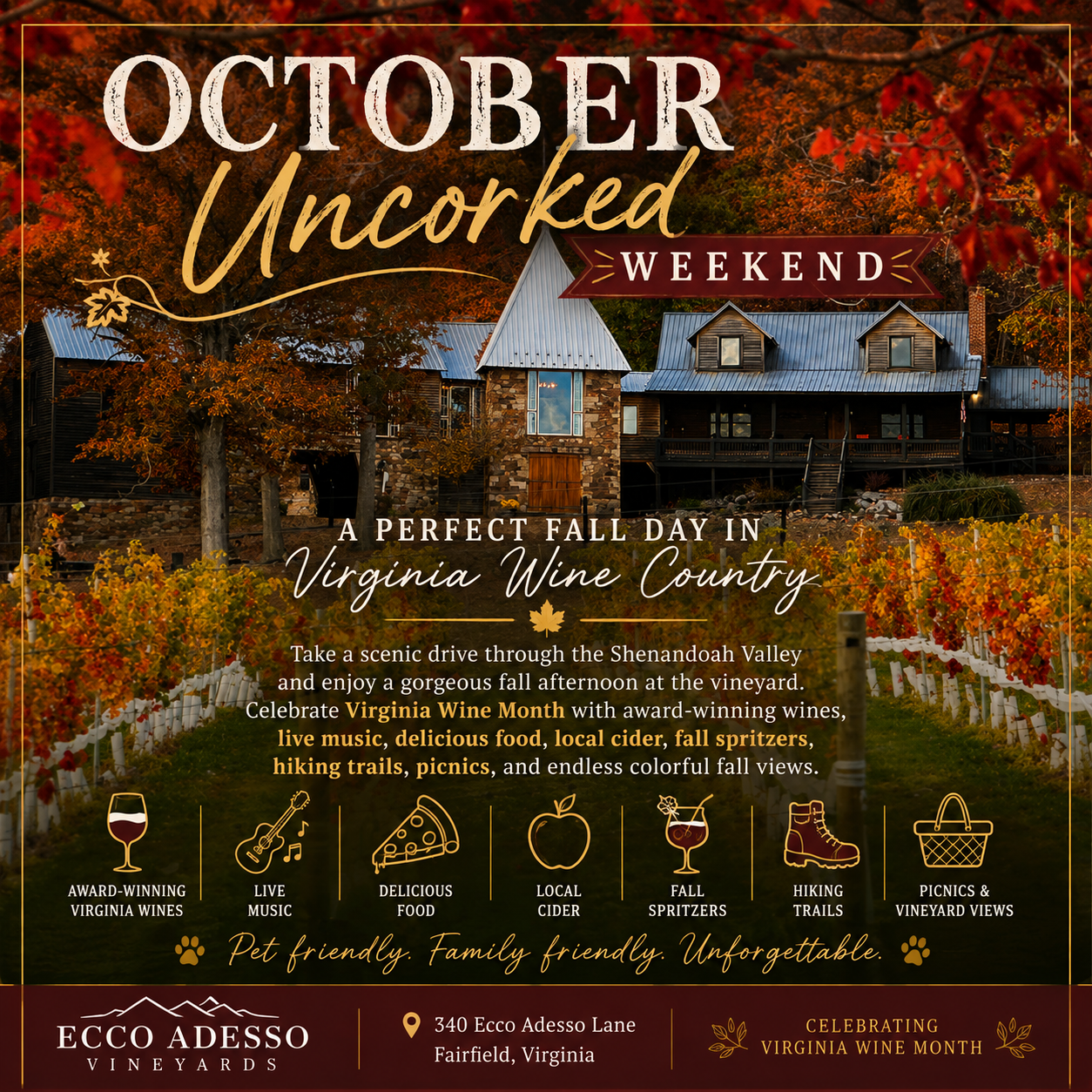 October Uncorked at Ecco Adesso Vineyards