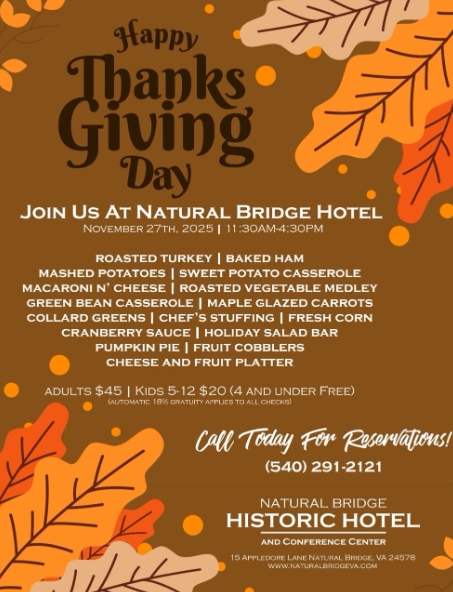 Thanksgiving Buffet at Natural Bridge Hotel