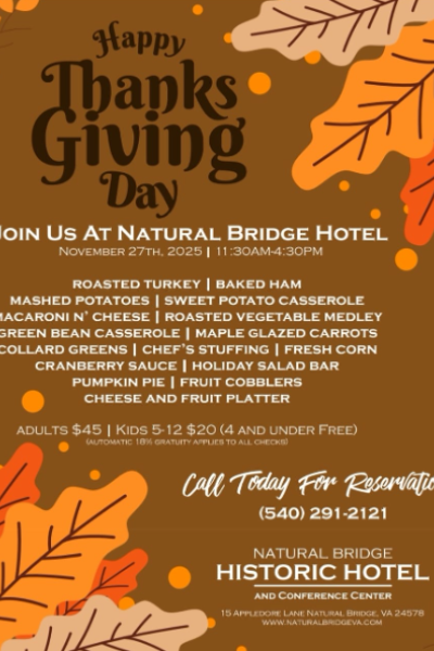 Thanksgiving Buffet at Natural Bridge Hotel