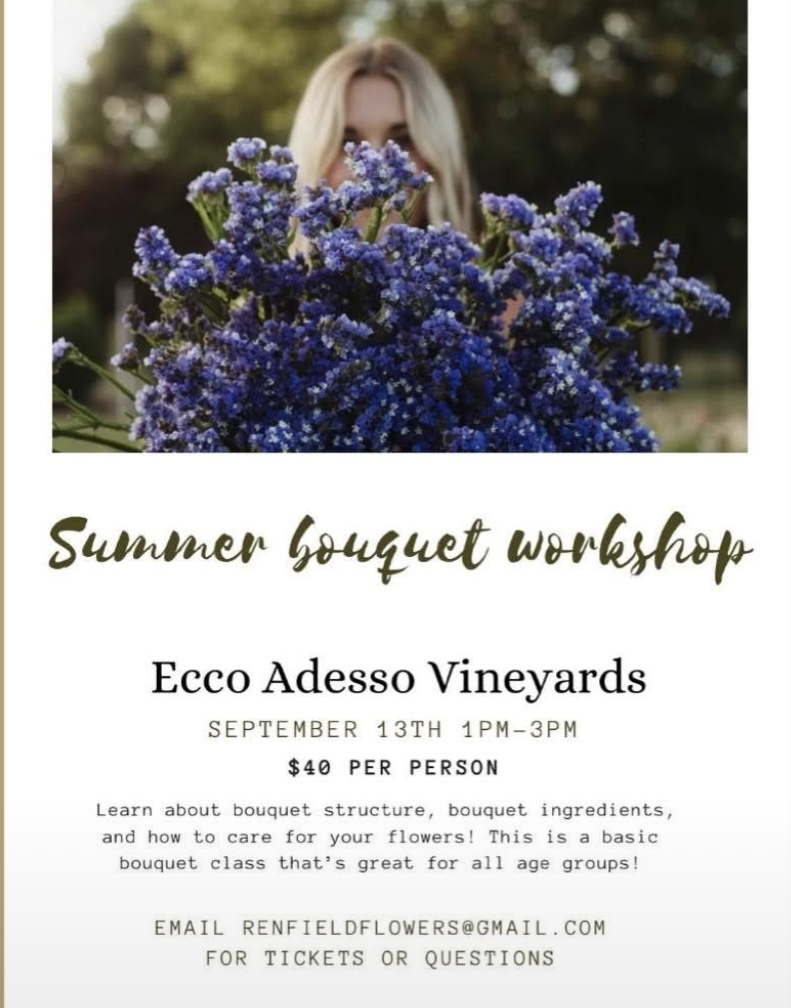 Ren Fields Flower Workshop | Ecco Adesso Vineyards