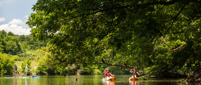 Paddling on the Maury River in Buena Vista, Virginia