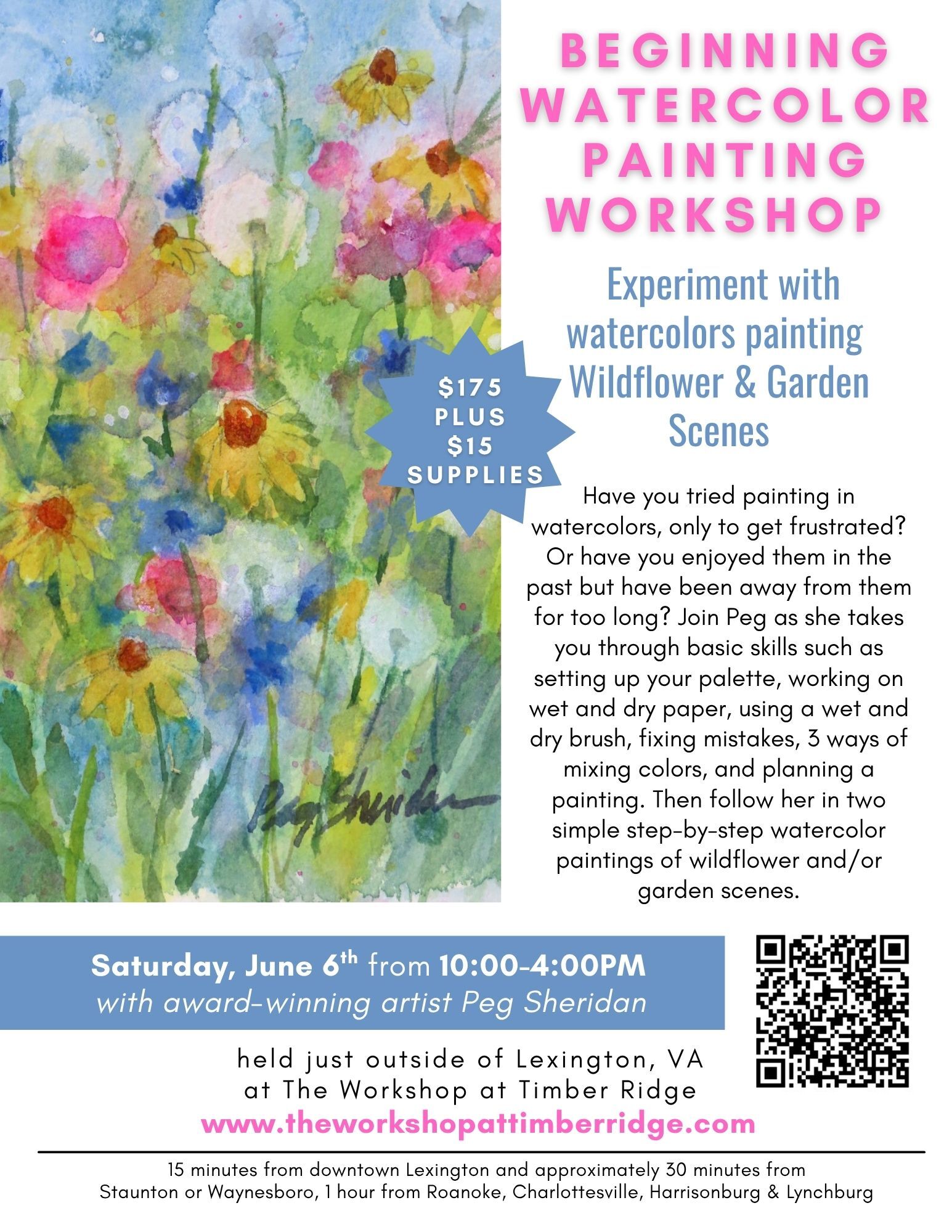 Beginning Watercolor Workshop: Wildflower and Garden Scenes with Peg Sheridan