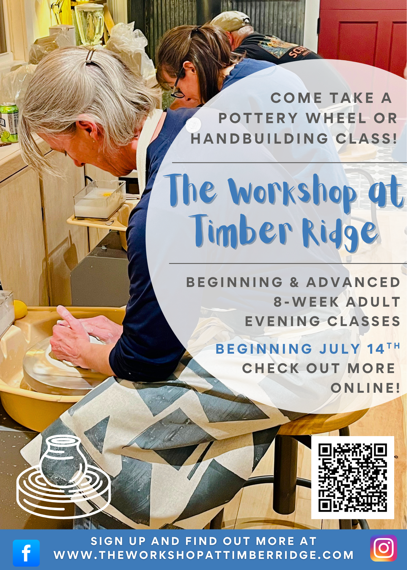 Beginning & Advanced Wheel Throwing Classes at The Workshop at Timber Ridge