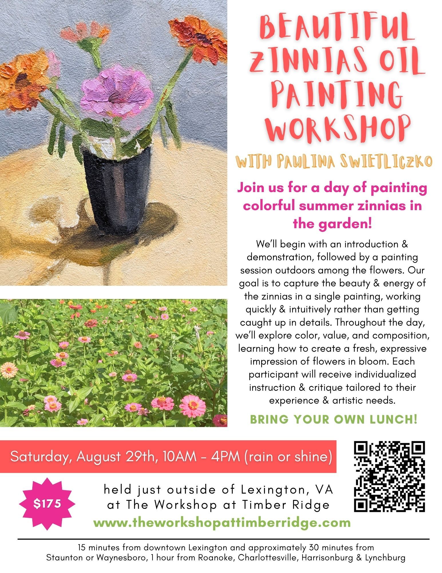 Beautiful Zinnias Oil Painting Workshop with Paulina Swietliczko