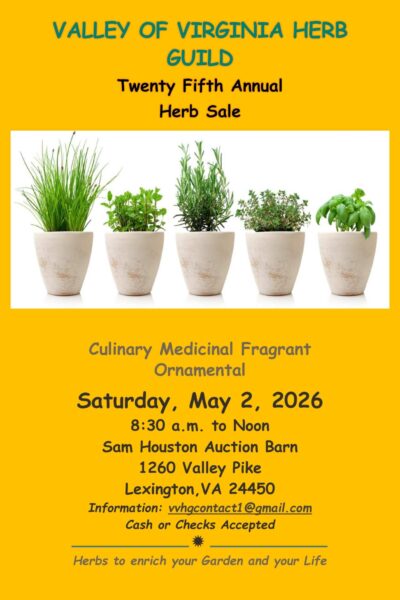 Valley of Virginia Herb Guild's 25th Annual Herb Sale