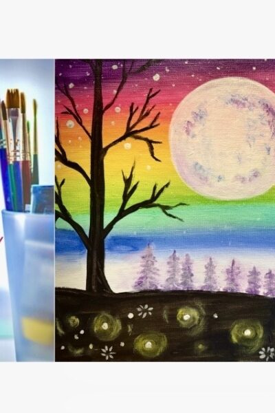 Moonlit Manor Paint Night Party at Frank’s Pizza in Lexington!