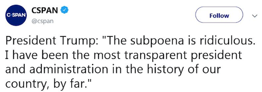 Tweet from Trump