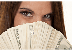 Woman with cash
