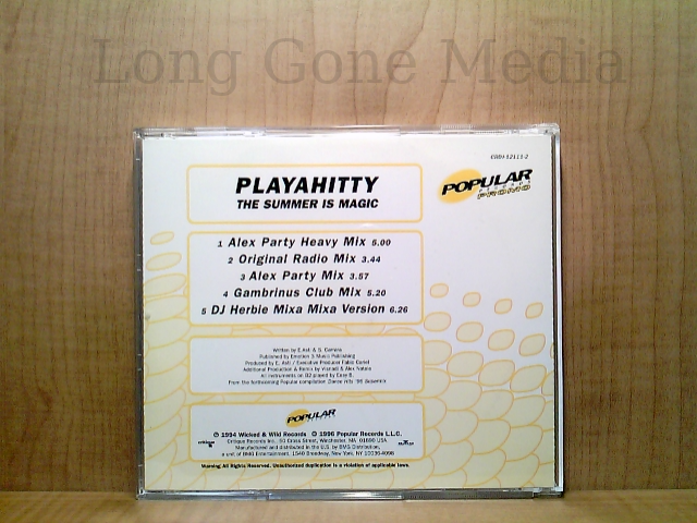 The Summer Is Magic by Playahitty (CD, Promo, Maxi, 1996, Popular