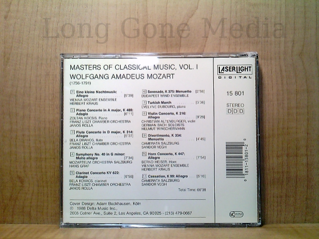 Masters Of Classical Music, Vol.1: Mozart by Wolfgang Amadeus