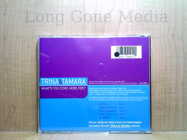 What'd You Come Here For? by Trina & Tamara (CD, Promo, Maxi, 1999
