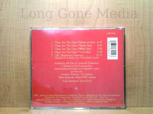 These Are The Days by Soul Attorneys (CD, Maxi, 1996, Sony) | eBay