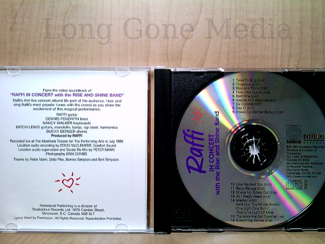 (未使用･未開封品)Raffi in Concert Raffi In Concert With The Rise And Shine Band by Raffi (CD