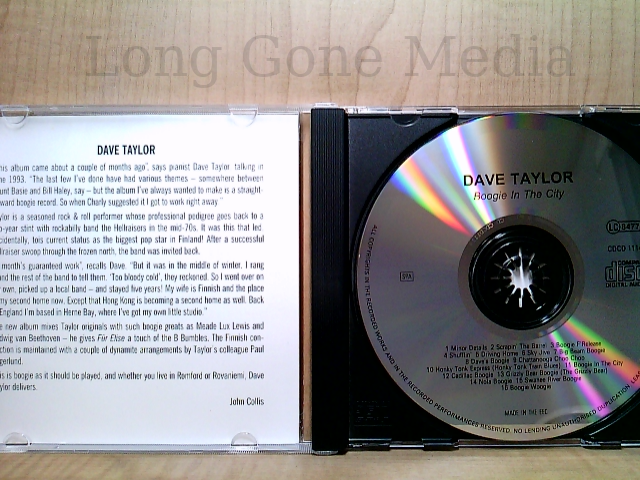 Boogie In The City by Dave Taylor (CD, Remainder, Import, DT