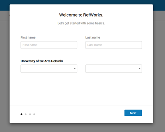 Creating a RefWorks account - RefWorks guide - Oppaat at University of ...