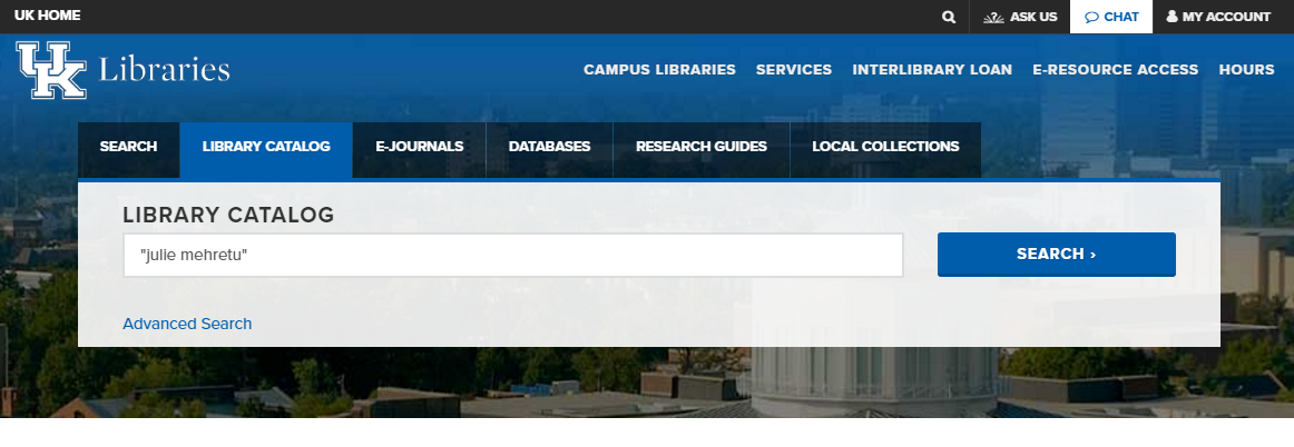uky libraries website search bar
