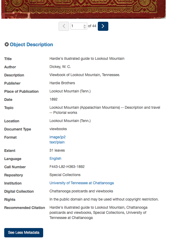 UTC Digital Collections See Less Metadata