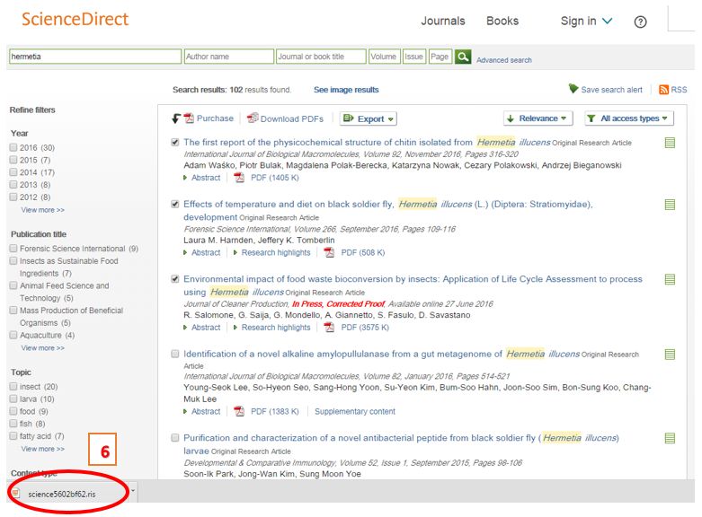 Uvoz iz ScienceDirect EndNote LibGuides at Univerza v Ljubljani