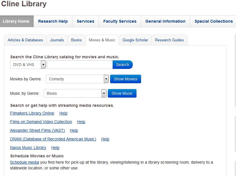 film search on library website 