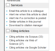 menu to manage citations 