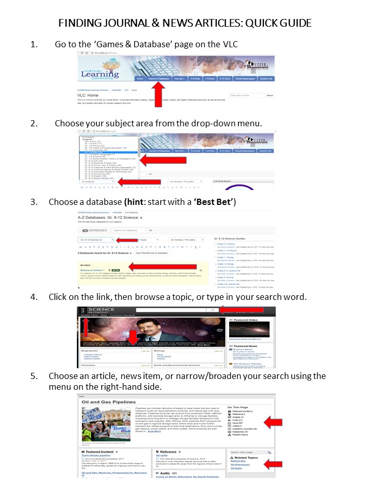 Finding journal and news articles quick guide
