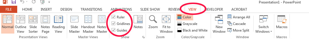 Powerpoint ribbon location